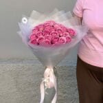 35 розовых роз в букете